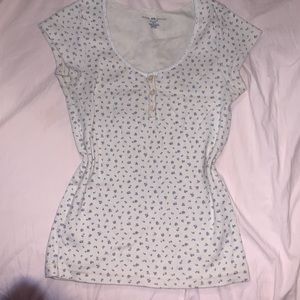 Brandy Melville Floral Eyelet Top